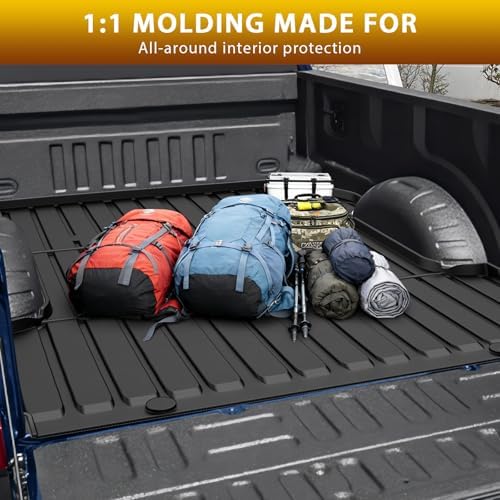 Powerty Floor Mats for 2017-2024 2025 2026 Ford F250/F350/F450 Super Duty Crew Cab Truck Bed Mat (6.8FT) Tailgate Liner Protector All Weather Replacement for Ford F250/F350/F450 Accessories