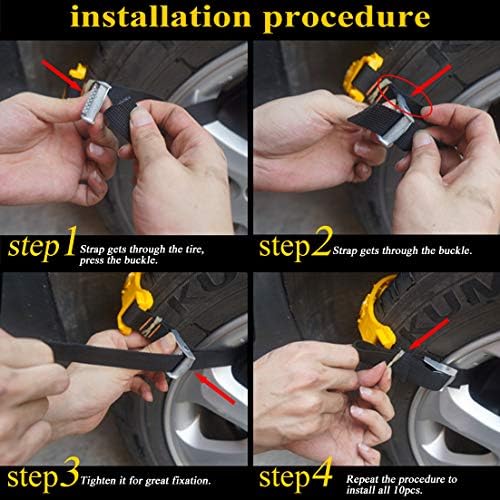 10pcs Universal Emergency Snow Chains for SUV Car ATV 185-295mm