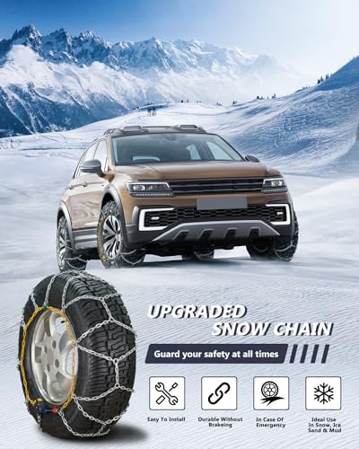 SCITOO HKN130 Snow Chains for Passenger Car, Pickup, Trucks, SUV