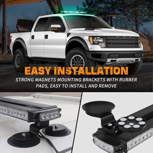 XRIDONSEN 37 Inch 104 LED Roof Strobe Lights Top Magnetic light Bar