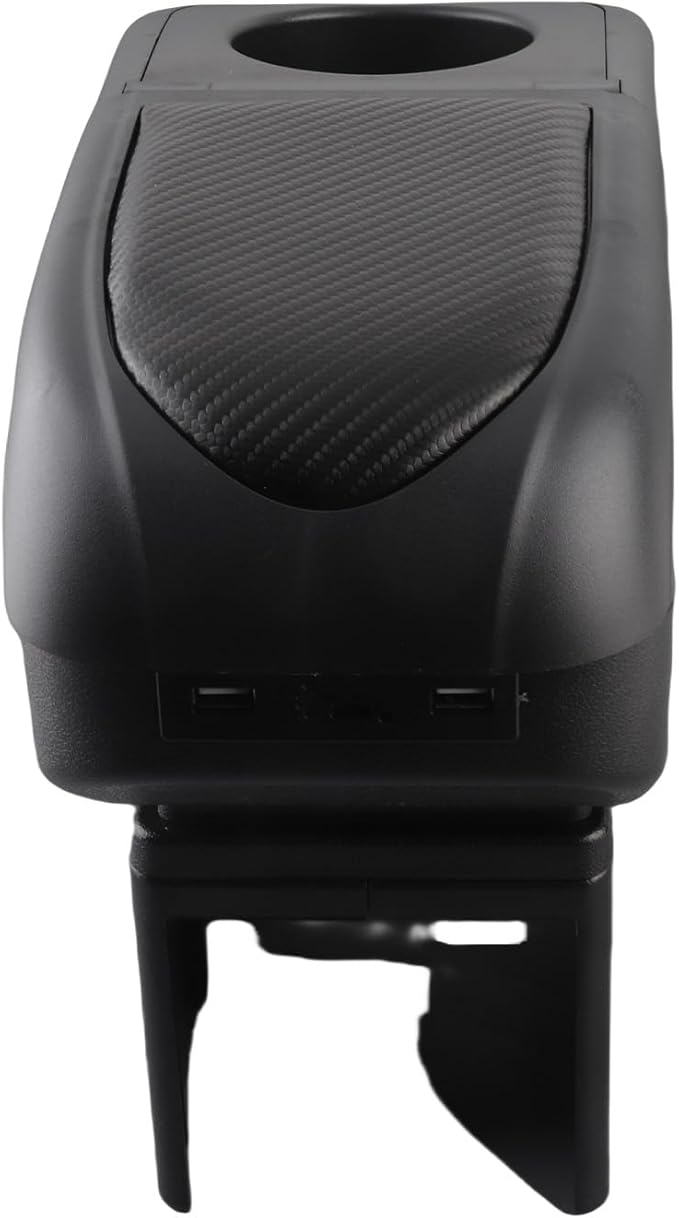 Universal Car Armrest Box with 6 USB Charging Ports Double Layer Car Organizers and Storage Car Arm Rest Console Organizer for SUV Truck Car (Black)