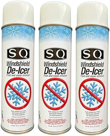 SQ Windshield De-Icer Frost and Snow Remover, 14.5 oz per can (3)