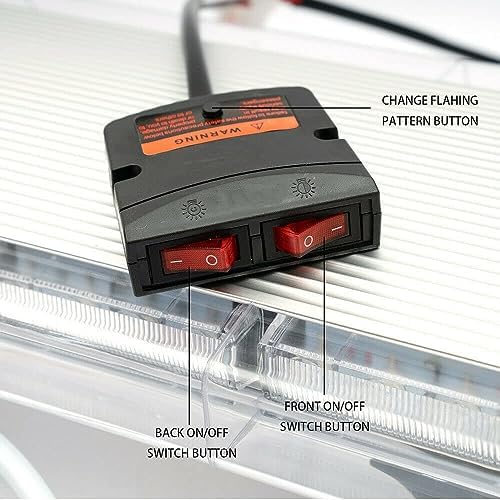 12V-24V 47" 88 LED Strobe Light Bar, Emergency Warning Strobe Lights Traffic Advisor Warning Lightbar IP68 for Trucks Construction Vehicles /15Flash Mode/Amber