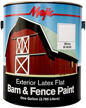 Majic Paints 8-0046-1 Latex Flat Barn & Fence Paint, 1-Gallon, White