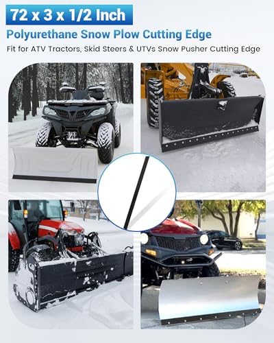 72 x 3 x 1/2 Inch Polyurethane Snow Plow Cutting Edge