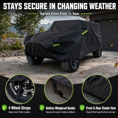 Waterproof Cover for Jeep Wrangler 2-Door with Driver Door Zipper