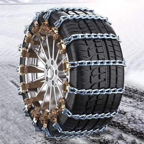 Snow Chains 10 Packs Snow Tire Chains Emergency Anti Slip Tire Traction Chain for Car Truck Pickup in Snow Ice Sand and Mud (Tire Width 165-265mm)