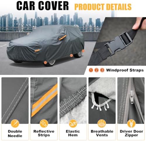 GUNHYI Premium Car Cover Custom Fit Chevrolet Trailblazer(2020-2026), 16 Layers Heavy Duty Car Cover Waterproof All Weather with Zipper Door for Sun Rain Snow Dust Uv Protection