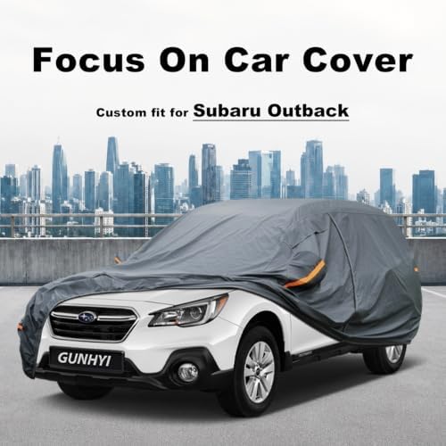 GUNHYI Premium Car Cover Custom Fit Subaru Outback (1994-2019), 16 Layers Heavy Duty Car Cover Waterproof All Weather with Zipper Door for Sun Rain Snow Dust Uv Protection