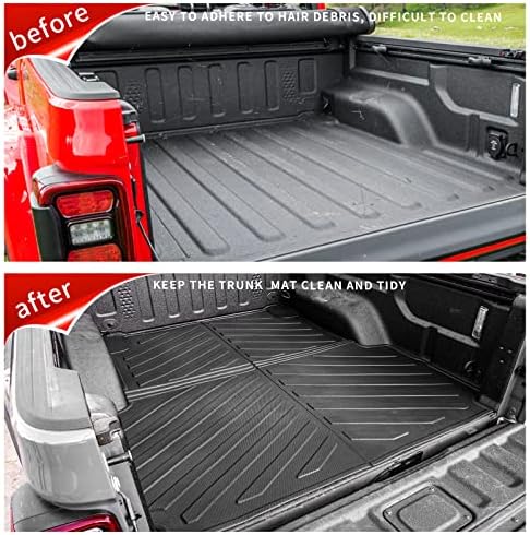 Bed Mat Compatible with 2020-2025 2026 Jeep Gladiator 5FT Truck Bed Mat Trunk Bed Liner TPE All Weather 2024 Jeep Gladiator Accessories (5FT, Truck Bed Mat)
