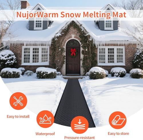 Heated Snow Melting Mat Anti-Slip Heating Pad 18.5in x 8.2ft