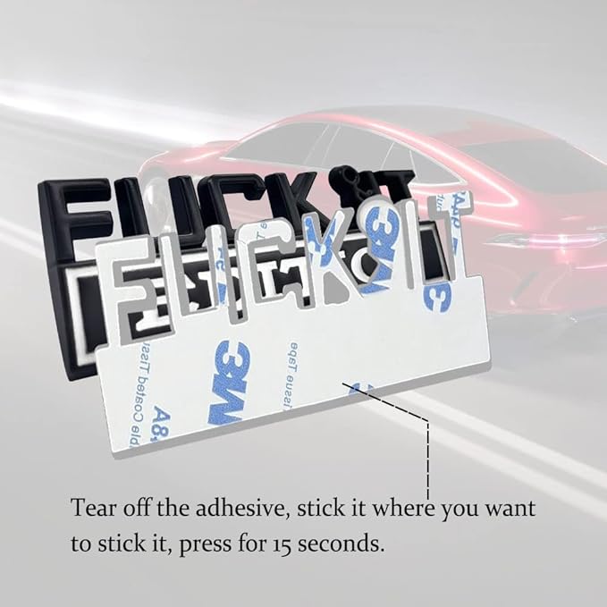 Fuck IT Edition Emblem, Car Exterior Emblems Badge 3D Sticker Decal, Fuck-IT Edition Emblem 3D Fender Badge Decal, 3D Fender Badge Decal Car Truck Replacement, Fit for Cars