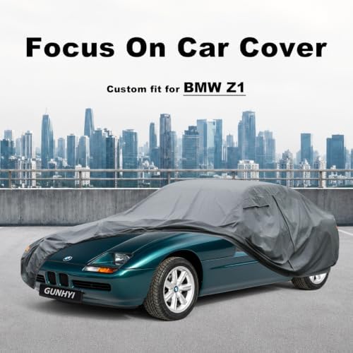GUNHYI Premium Car Cover Custom Fit BMW Z1, 16 Layers Heavy Duty Car Cover Waterproof All Weather with Zipper Door for Sun Rain Snow Dust Uv Protection