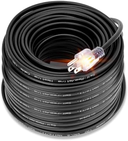 120FT Roof & Gutter Heat Cable, 8W/FT Self Regulating Heat Tape, 120V