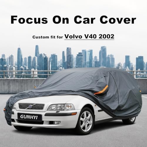GUNHYI Premium Car Cover Custom Fit Volvo V40(1995–2004), 16 Layers Heavy Duty Car Cover Waterproof All Weather with Zipper Door for Sun Rain Snow Dust Uv Protection