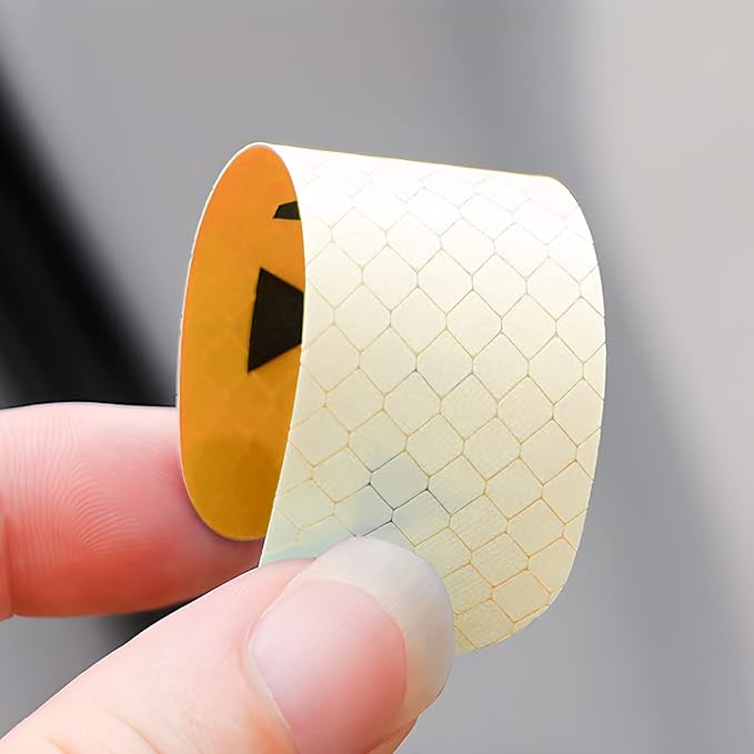 4PCS Reflective Open Warning Stickers for Car Door, Night Visibility Auto Safety Prompt Decals, 3.6 Inch Anti-Collision Protective Strip Tape, Car Accessories Universal for Truck, SUV, Van (Yellow)