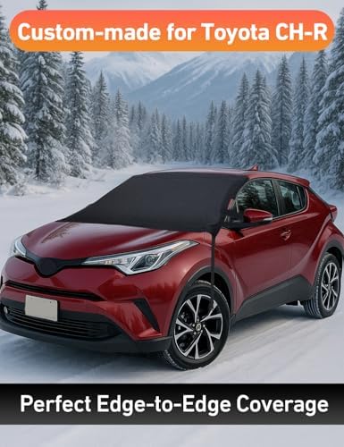 EcoNour Car Snow Cover Compatible for Chrysler CH-R | Windshield Cover for Ice and Snow with S-Hook Straps | Heavy-Duty 600D Oxford Winter Car Cover, Waterproof & Anti-Slip