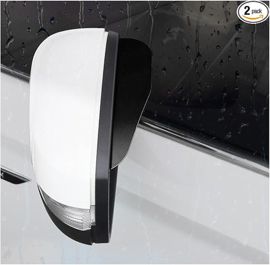 Wevdn 2 PCS Mirror Rain Visor Eyebrow, Waterproof PVC Auto Exterior Rear View Mirror Rain Visor Guard, Rainproof Side Mirror Rain Visor Eyebrow Cover for SUV Truck, Car Accessories (Aluminum Black)