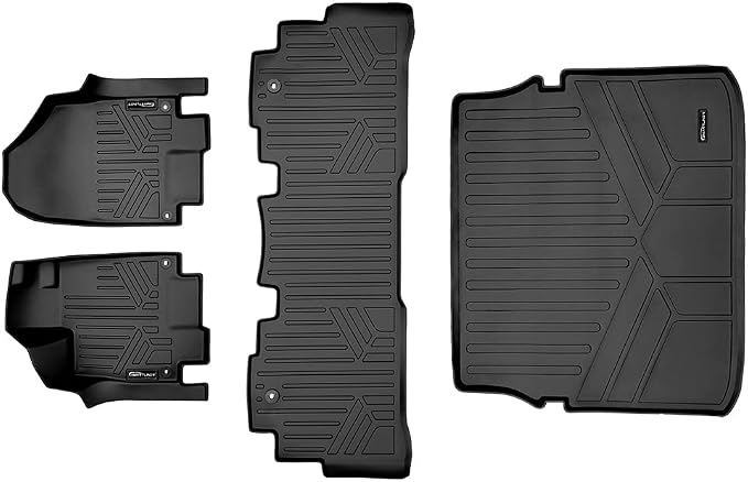SMARTLINER Custom Fit Floor Mats 2 Rows and Cargo Liner Behind 3rd Row Set Compatible with 2018-2025 Honda Odyssey
