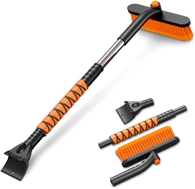 Car Snow Brush Snow Shovel Kit for RAM 3500 2000-2025, Detachable Snow Scraper, Ice Scraper for Cars Winter,360° Pivoting Brush Head
