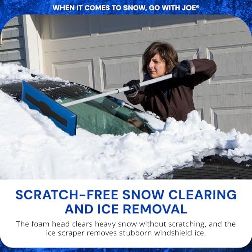 Snow Joe 6 Pack 18 Telescoping Snow Broom & Ice Scraper, Foam Brush, SJBLZD