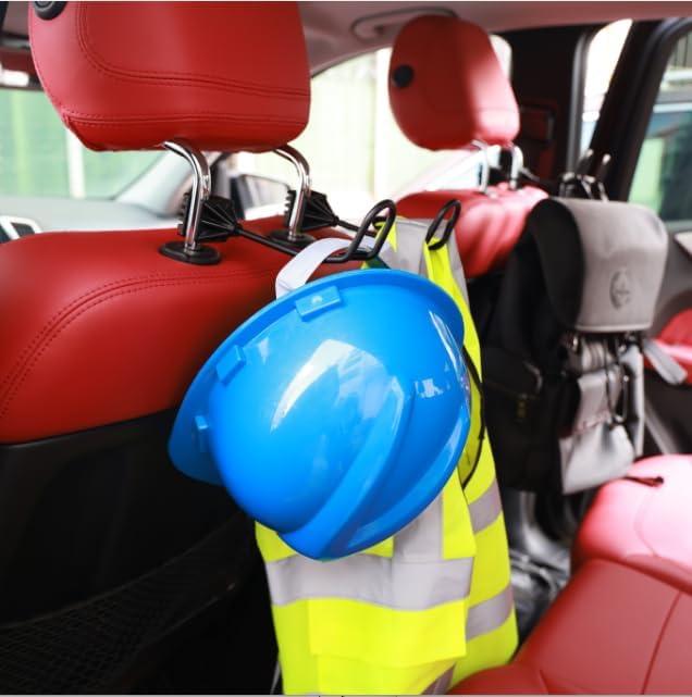 GODLIY Hard Hat Holder for Truck Seat - Work Truck Accessories for Hard Hat & Safety Vest,Car Back Seat Headrest Hooks for Men (1 PCS-upg)