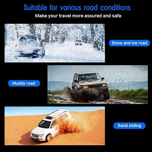 Snow Chains, Anti Slip, Non-metallic, Emergency Tire Chains Suitable for Cars, Trucks, Pickup, SUVs with Tire Width of 245-275mm(14 Pack, Yellow)