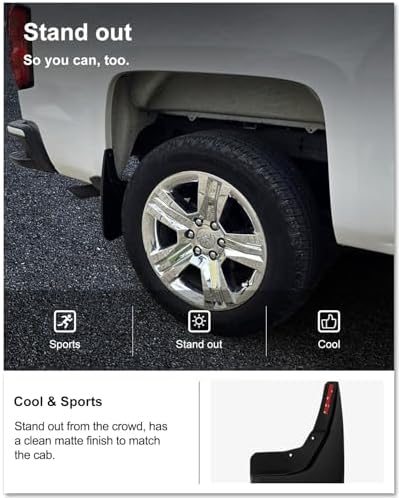 Kiwi Master No Drill Mud Flaps for 2014-2018 Chevy Silverado 1500/2500/3500