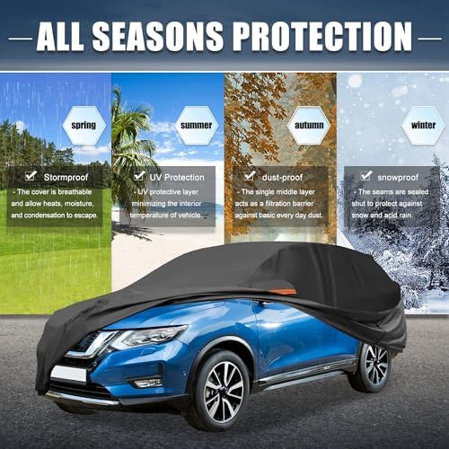 X AUTOHAUX Waterproof Full Car Cover for Jeep Grand Cherokee 210D-PU