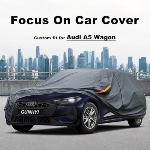 GUNHYI Premium Car Cover Custom Fit Audi A5/S5 Wagon, 16 Layers Heavy Duty Car Cover Waterproof All Weather with Zipper Door for Sun Rain Snow Dust Uv Protection