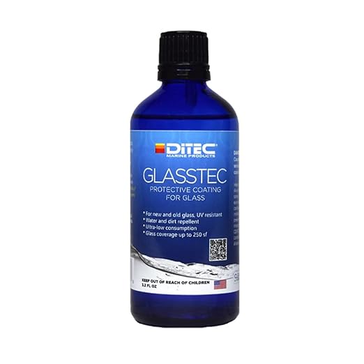 Ditec Marine Glasstec - Hydrophobic Glass Sealer & Rain Shield - High-Performance Marine Window Coating - Repels Water, Salt & Grime - Ceramic Coating Alternative for Boat Glass - Eco-Friendly