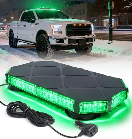LUMENIX 56 LED Green Rooftop Beacon Strobe Light Bar for Trucks