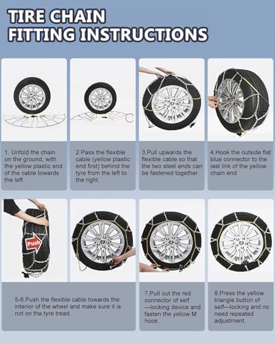 SCITOO HKN130 Snow Chains for Passenger Car, Pickup, Trucks, SUV