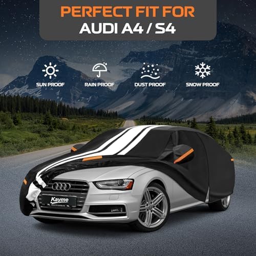 Kayme Heavy Duty Car Cover for Audi A4/S4 Sedan (1994-2026) Waterproof