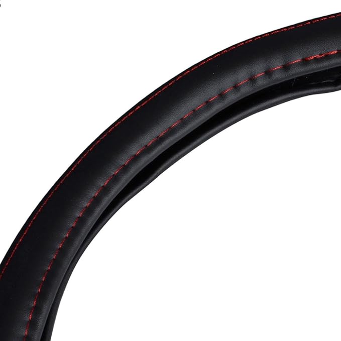 Motor Trend 18" Inch Steering Wheel Cover for Big Rigs Trucks Semis Truckers RVs 18-Wheelers Freight Carrier Tow Trucks Tankers Transporters, Insulated Soft Comfortable, Improve Grip Fatigue - Black