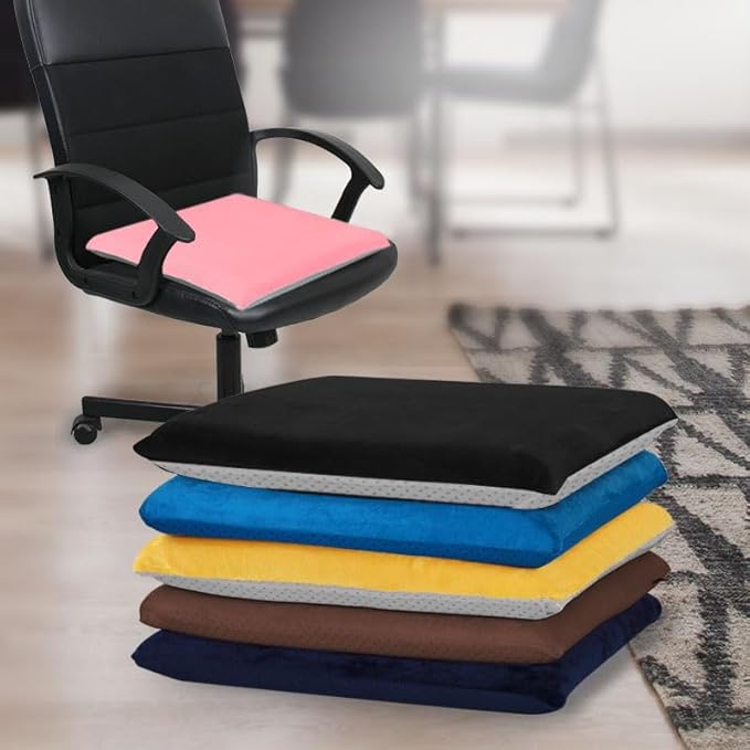 Augld Square Chair Seat Cushion Memory Foam Chair Cushion for Kitchen, Dining,Office or Car 18x18 in Grey