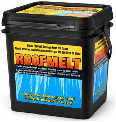 Bangerz Sunz Snow & Ice Melt Tablets 14lb, Roof Melt 60 Tablets, Calcium Chloride Pucks for Roofs and Gutters, Ice Dam Remover, Roof Deicer Tablets