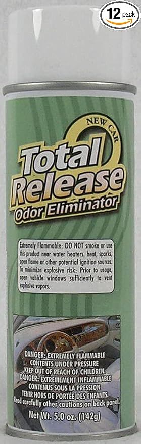 HI-TECH Total Release Odor Eliminator 6 Pack – Car Air Freshener Fogger – New Car Scent – Smoke & Pet Odor Remover for Cars, Homes, RVs & More – Dual Spray Action