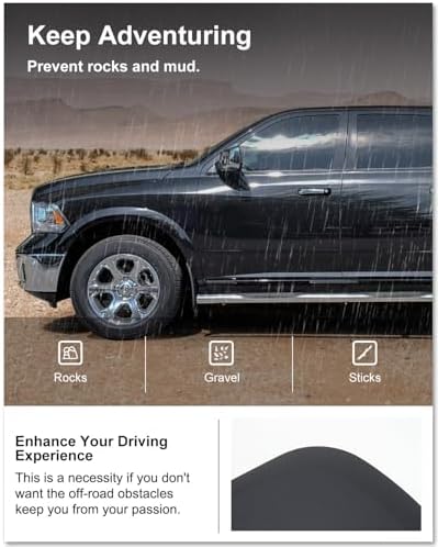 Kiwi Master No Drill Mud Flaps for 2009-2018 Ram 1500/2500/3500 with Fender