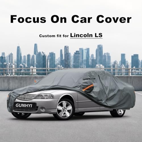 GUNHYI Premium Car Cover Custom Fit Lincoln LS, 16 Layers Heavy Duty Car Cover Waterproof All Weather with Zipper Door for Sun Rain Snow Dust Uv Protection