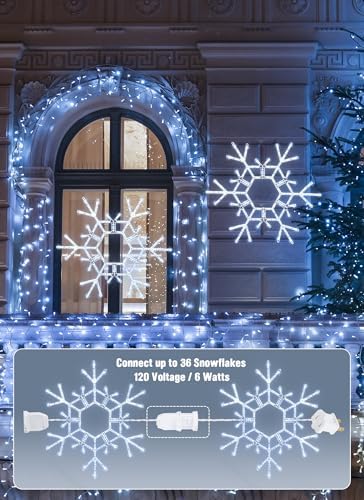 Brightown Christmas Lights Outdoor, 108LED 36" Folding Big Snowflake Lights