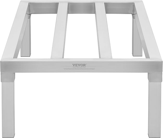 VEVOR Aluminum Dunnage Rack, 48” x 20” Commercial Food Floor Rack, 12” Off the Floor, 1800 lbs Capacity All-Welded Aluminum Storage Rack, for Storage in Restaurants, Kitchens, Garages and Vehicles