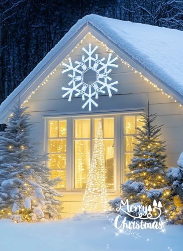 Brightown Christmas Lights Outdoor, 108LED 36" Folding Big Snowflake Lights