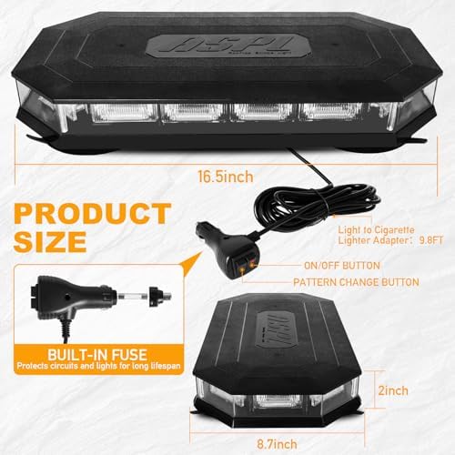 ASPL 16.5 Inch Roof Top Beacon Warning Strobe Light for Trucks Blue