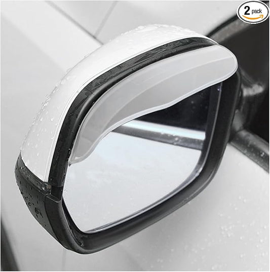 Wevdn 2 PCS Mirror Rain Visor Eyebrow, Waterproof PVC Auto Exterior Rear View Mirror Rain Visor Guard, Rainproof Side Mirror Rain Visor Eyebrow Cover for SUV Truck, Car Accessories (Transparent)