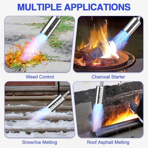 Propane Torch Weed Burner Kit with Long/Short Mode &12.5FT Hose for Weeding