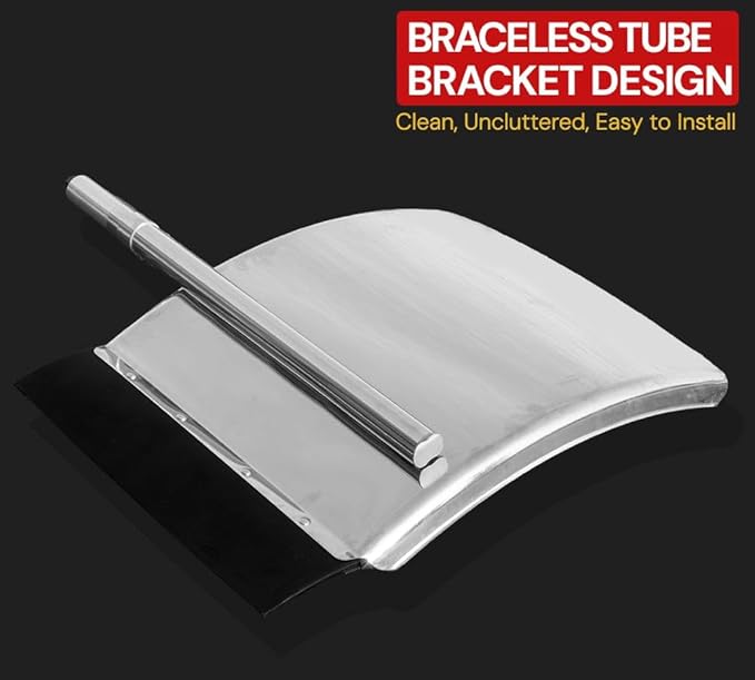 Mytee Products 24" x 29" Stainless Steel Quarter Fender Set for Semi Trucks – Polished Finish with Tube Bracket Mounting Kit, Universal Fit for Trailers & Class 8 Vehicles (Left & Right Set)