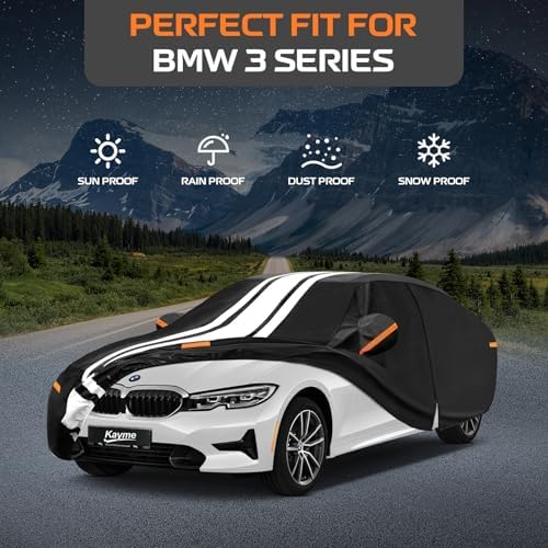 Kayme Heavy Duty Car Cover Custom Fit for BMW 3 Series