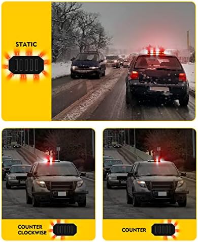 LUMENIX 42 LED Roof Top Strobe Beacon Light Bar, Patent Design, Red White