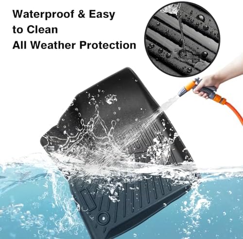 Powerty Floor Mats for 2018-2024 2025 Chevy Chevrolet Traverse 7 Seater (Only for with 2nd Row Bucket Seat) All Weather 3D TPE Anti-Slip Car Protection Liners for 1st & 2nd & 3rd Row